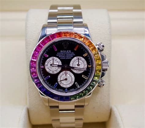 fake rolex daytona rainbow|rolex with rainbow bezel.